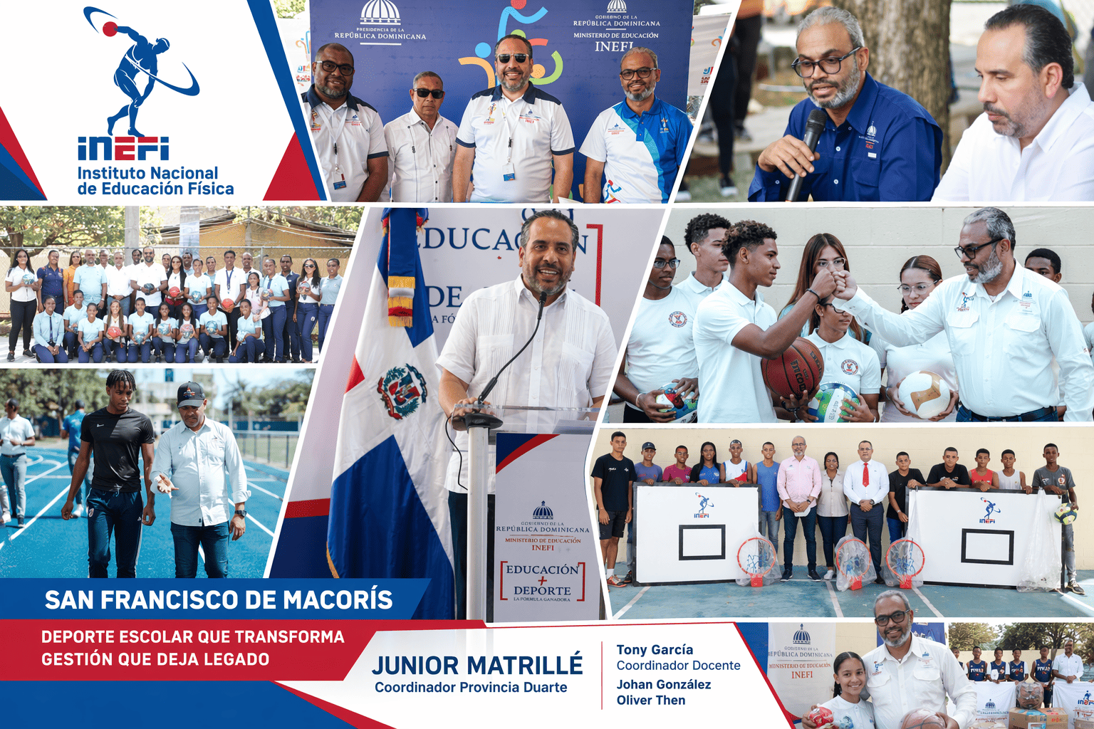 JUNIOR MATRILLÉ IMPULSA LA TRANSFORMACIÓN DEL DEPORTE ESCOLAR EN SAN FRANCISCO DE MACORÍS