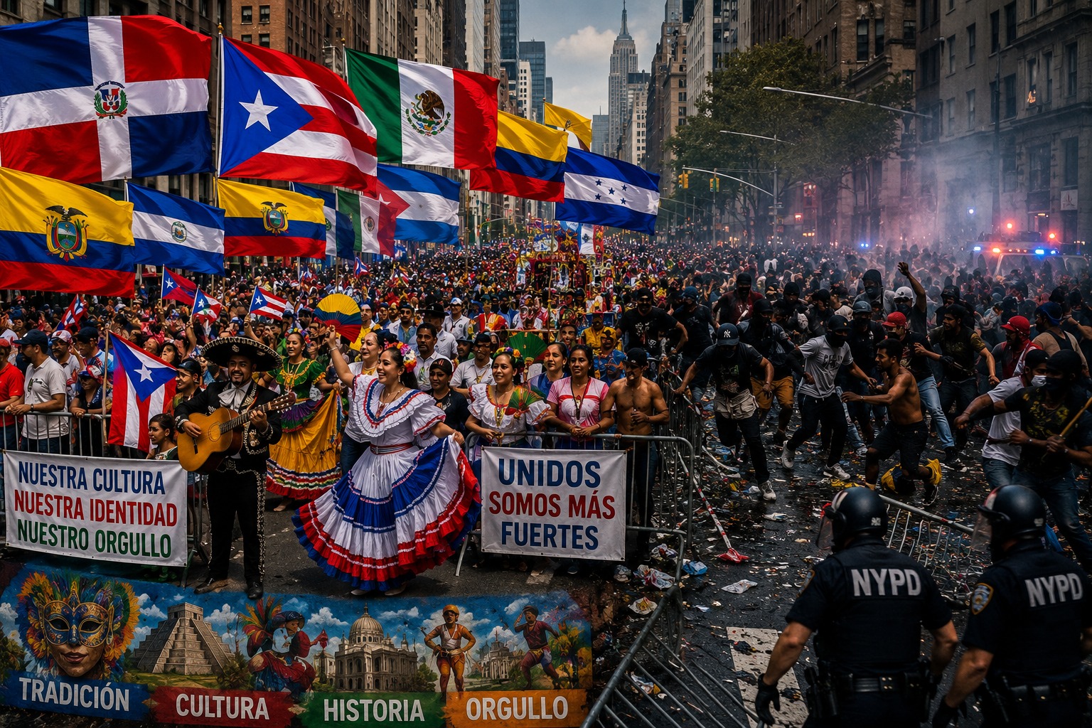 La ciudad de Nueva York se ha convertido, lamentablemente, en una verdadera selva durante algunos desfiles latinos.