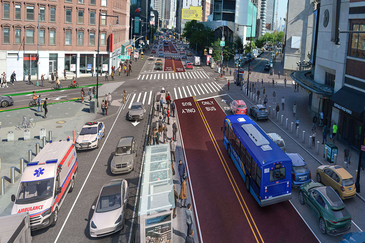 AUTOBUSES MÁS RÁPIDOS: EL NYC DOT INICIA LA RECONSTRUCCIÓN DE FLATBUSH AVENUE EN BROOKLYN CON NUEVOS CARRILES EXCLUSIVOS PARA AUTOBUSES Y MEJORAS DE SEGURIDAD