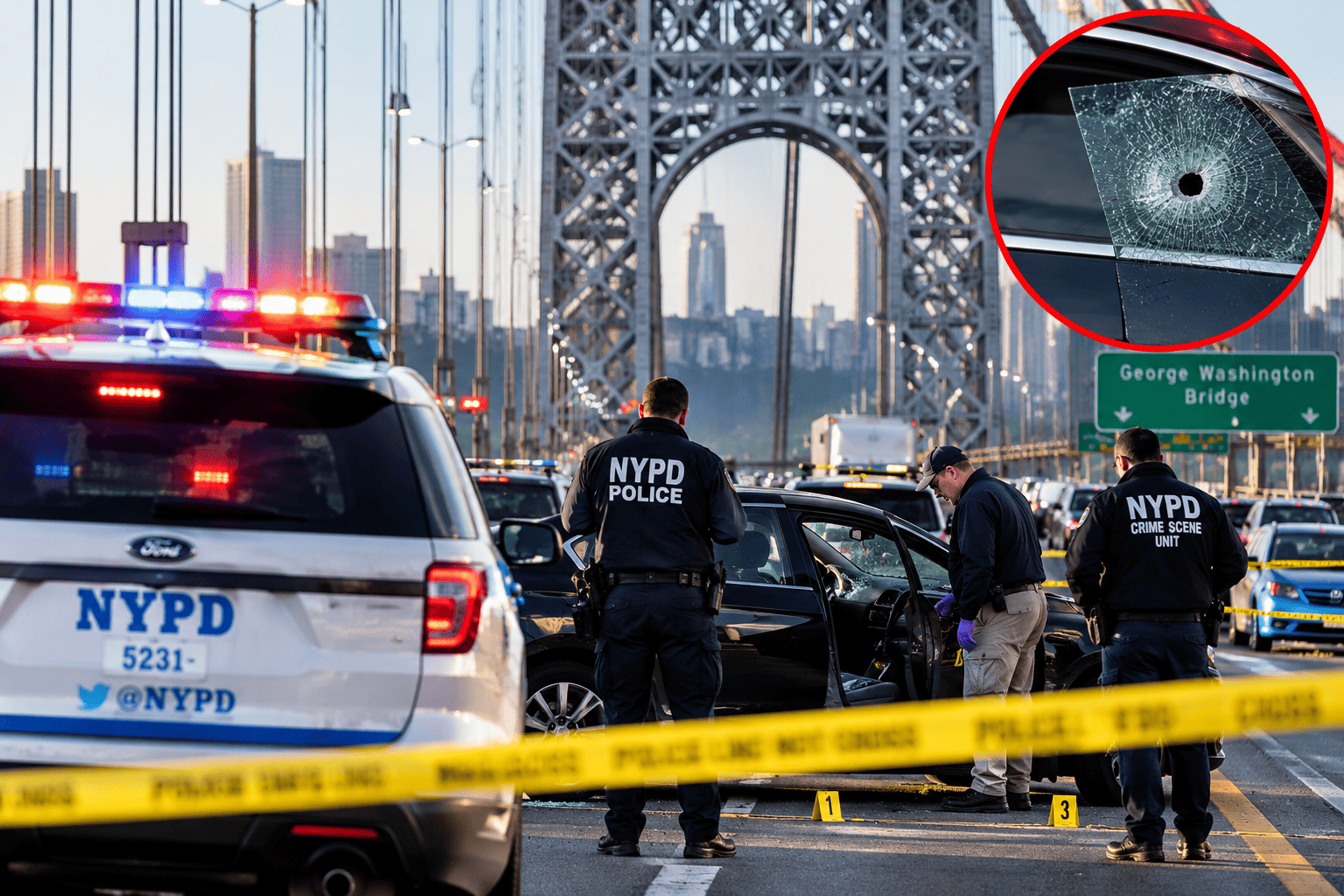 Hombre muere baleado en el George Washington Bridge y la policía investiga posible caso de furia al volante